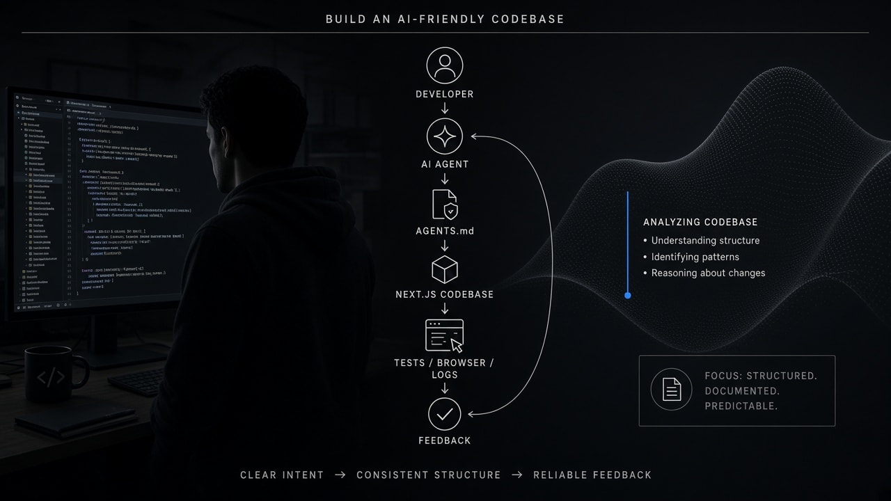 AI coding agent working with a structured Next.js frontend codebase